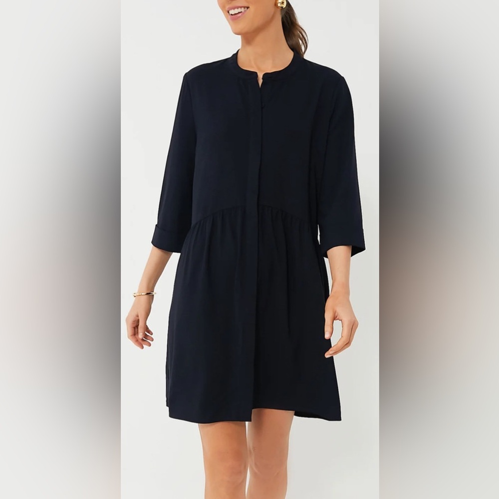 Tuckernuck Navy Crepe Royal Shirt Dress NWT • Has Pockets XXXL